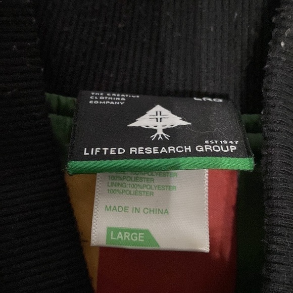 LRG Lifted Research Group Black Jacket African Union National Flags: Mens - Picture 4 of 16